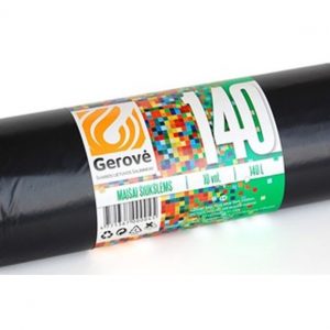 Šiukšlių maišai, juodos spalvos, 140L / 10 vnt