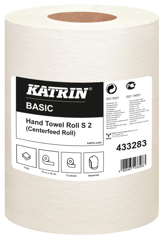 Ruloninis rankšluostis „Katrin Basic Hand Towel Roll S2 70” 70 m rulone, 2-jų sluoksnių