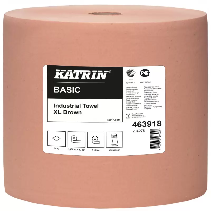 Pramoninis rankšluostis ritinyje Katrin Basic XL Brown 1000m, 463918